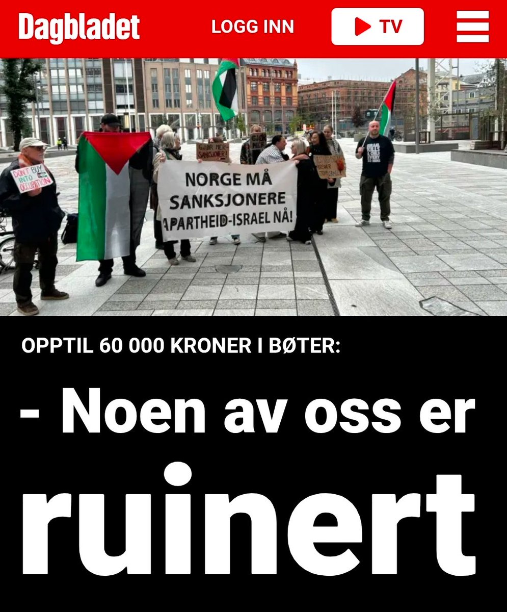 Bardar11's tweet photo. Opptil 60 000,- i bot for å protestere for et fritt "Palestina"?

Good. Kunne vært enda mer. https://t.co/pTSznIrv8X
