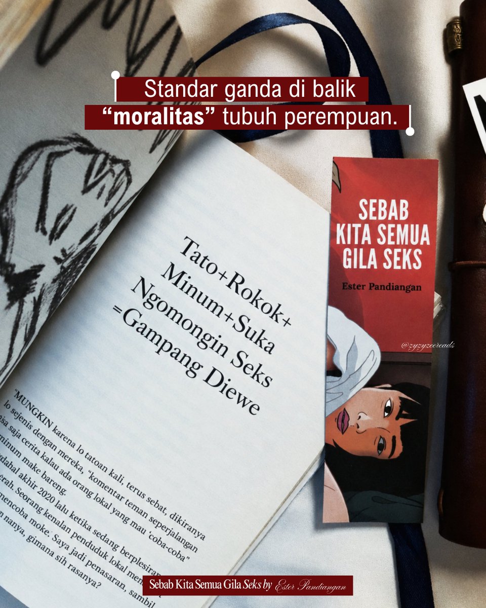 journalzees's tweet photo. 🪶 Pustaka Samīkṣā 📓🗒 ˎˊ˗

📖 Sebab Kita Semua Gila Seks by Ester Pandiangan
☆ 4/5
𐙚  Sex-Edu, Nonfiction, 21+

#PustakaZee https://t.co/yeNsFeA7TV