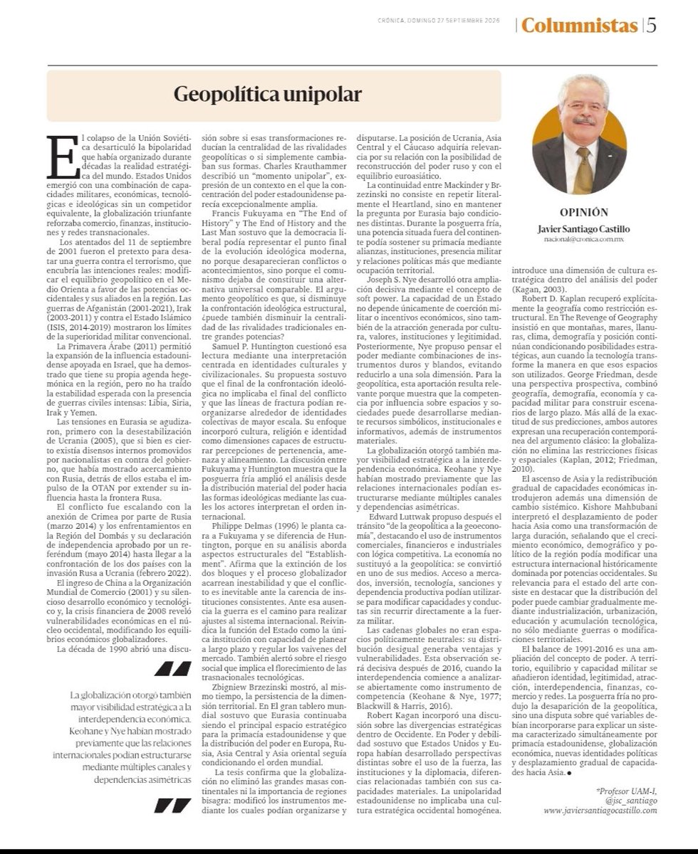 jsc_santiago's tweet photo. El colapso de la Union Soviética fue un factor esencial para que Estados Unidos surgiera como la potencia hegemónica. https://t.co/5G5jmkfute