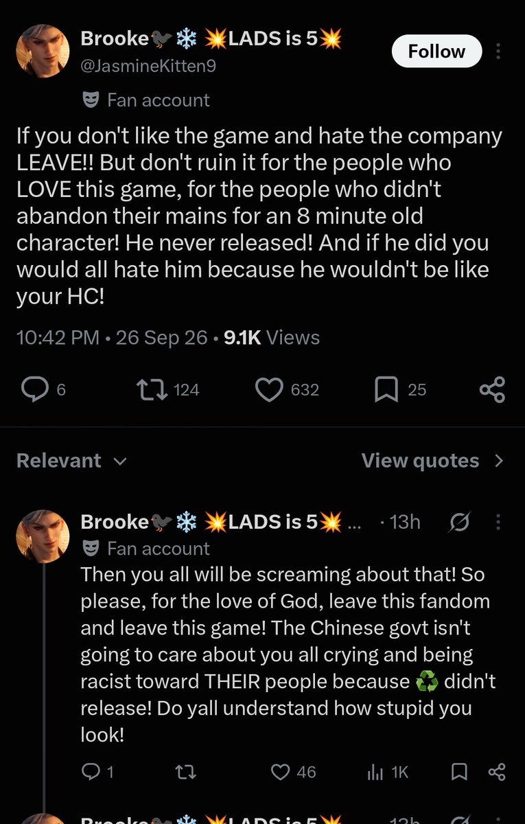 applewolfiee's tweet photo. Even if I hate him after he is released IDC he still deserves to be a Li because I value artistic integrity. If you don't like Valko why couldn't YOU leave people alone who wanted to enjoy his release?? Play stupid games win stupid prizes 🚶 https://t.co/uxuQo4QAw7