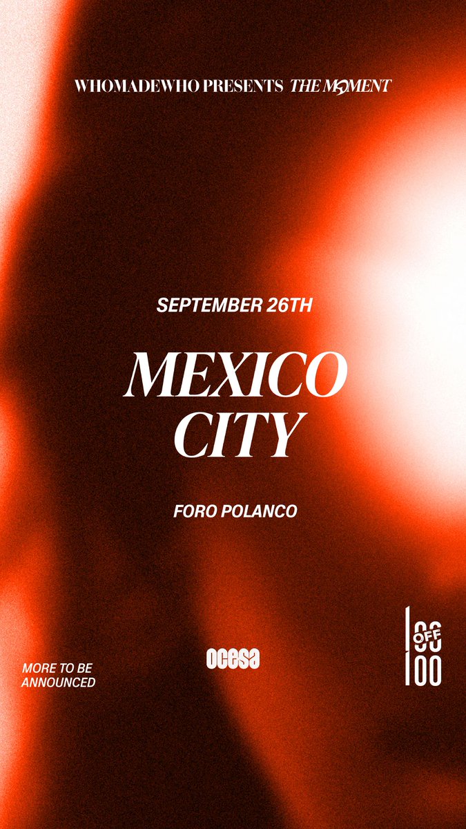 uravemusik's tweet photo. Anoche Monterrey. Hoy CDMX sube el nivel 🔥

WhoMadeWho presenta The Moment (LIVE)
Foro Polanco Moliere · HOY 26 sep · 22:00
Con Avangart Tabldot y Maria Nocheydia

Si te gustó el Hybrid DJ en Fundidora, esto es el formato LIVE.

https://t.co/RATSRQjIKI
#WhoMadeWho #TheMoment #CDMX