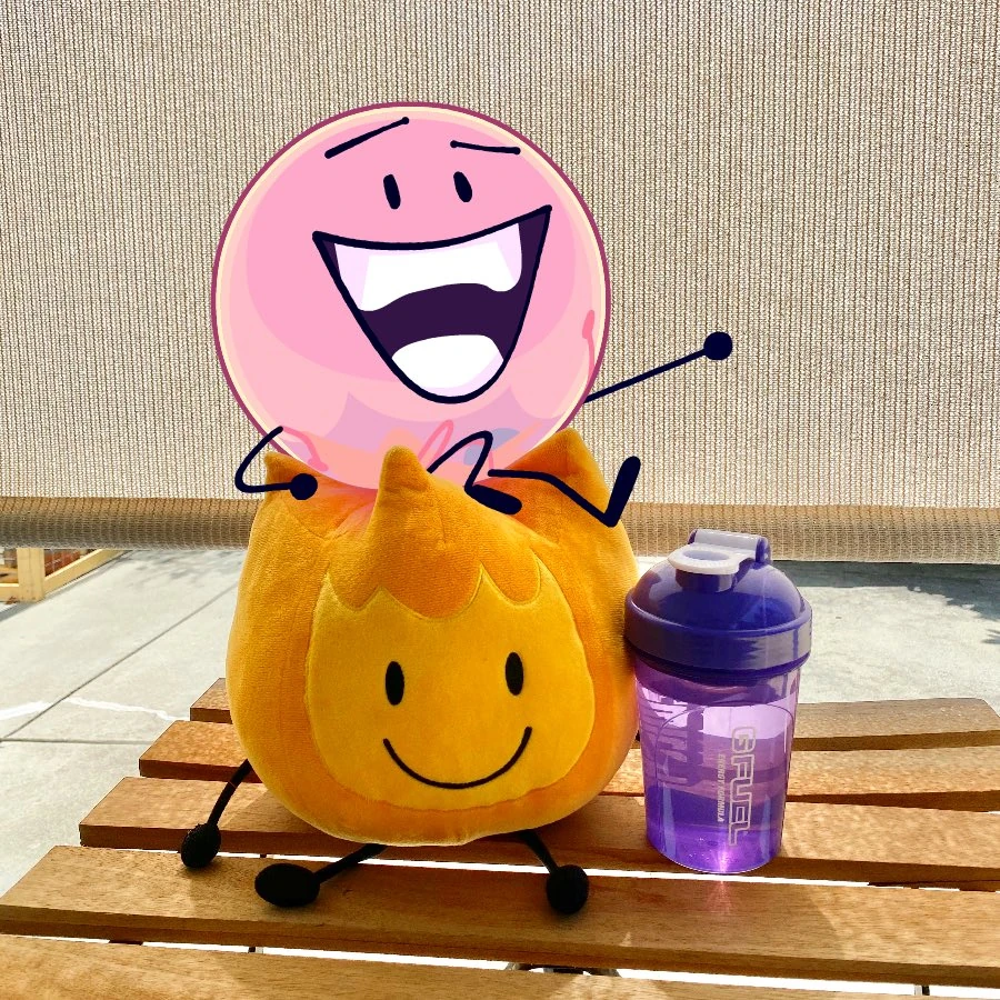 yoyletrivia's tweet photo. Character Monday: BubbleGum! a character from a 2020 jacknjellify posting pointing out gfuel advertising a "BubbleGum" flavor which happened to use bfdi assets! #bfdi https://t.co/oDBivehOKV
