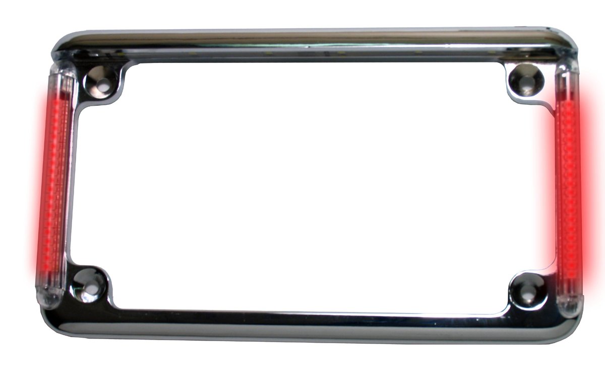 RadiantzLED's tweet photo. Plate lighting is a packaging problem too: illuminate what needs to be visible without adding another bulky housing. Radiantz chrome motorcycle LED plate frames are current inventory. https://t.co/hdr73Zty4G