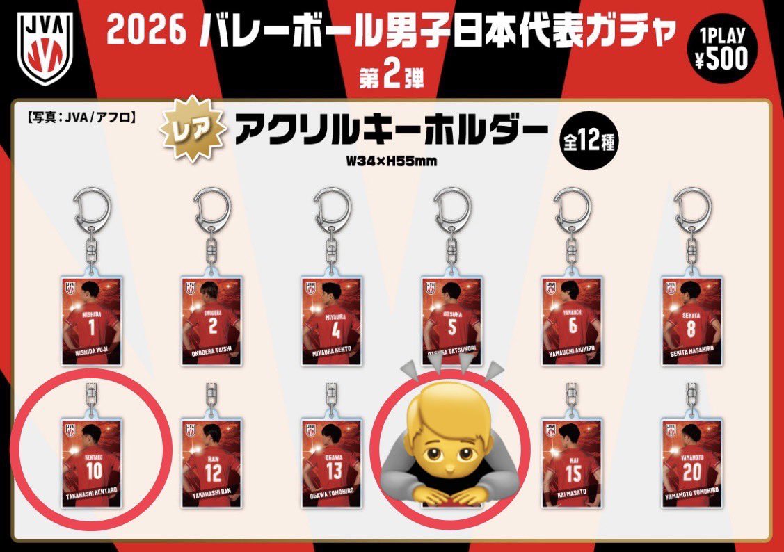j_a6tm's tweet photo. モバガチャ
2026バレーボール男子日本代表ガチャ［第2弾］
#男子バレー #モバガチャ 

【譲】 画像参照
【求】 買取(定価+送料) or 小川関連　※敬称略

・比率違いでの交換可♻️(要相談)
・買取も承ります(定価+送料)
・郵送のみ📮

お気軽にご連絡ください🙂‍↕️🪄 https://t.co/lrdd0kMEde