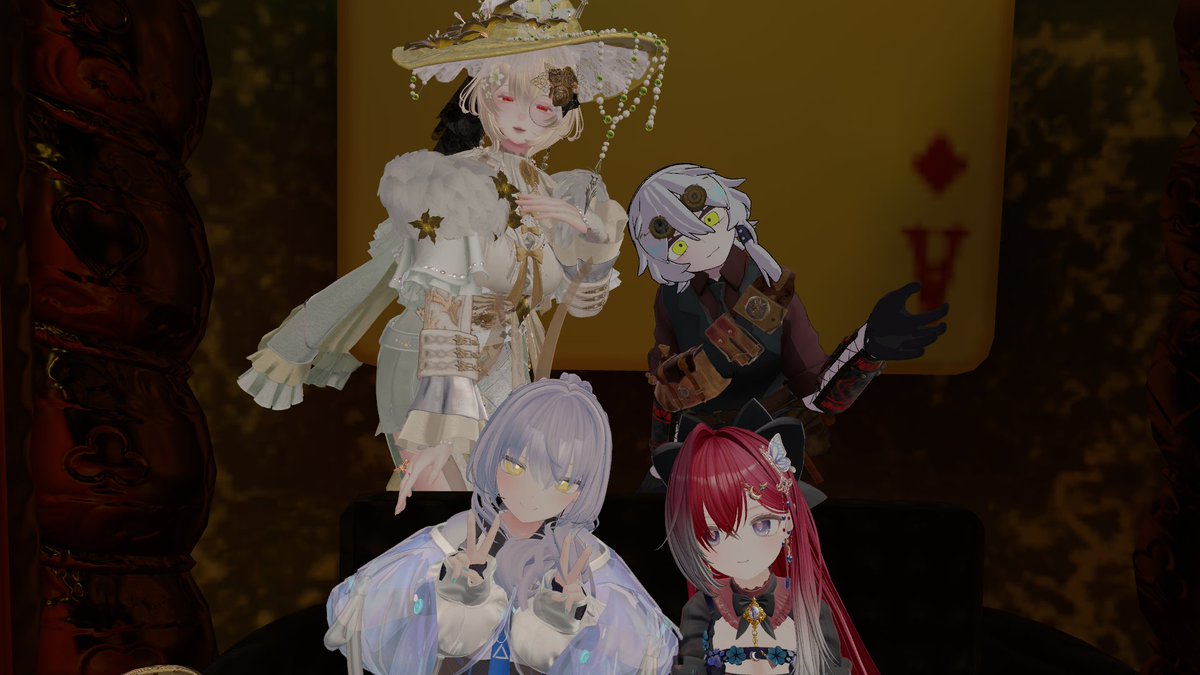 Arte_Nill's tweet photo. これは裏話なんだが、大工にはこうなるに至った存在がいる。その人も大工なんだが、劇団長なのだ。セリフも色々と流用しているし、何より私がアリス達に出会うとよく口にする「おーう！アリス！」とはこの人が言っていたのだ！
もっともあの人は狂っていたが！
――ファルスメーカー
#VRCマッドパーティ https://t.co/Uy62NVAmhj