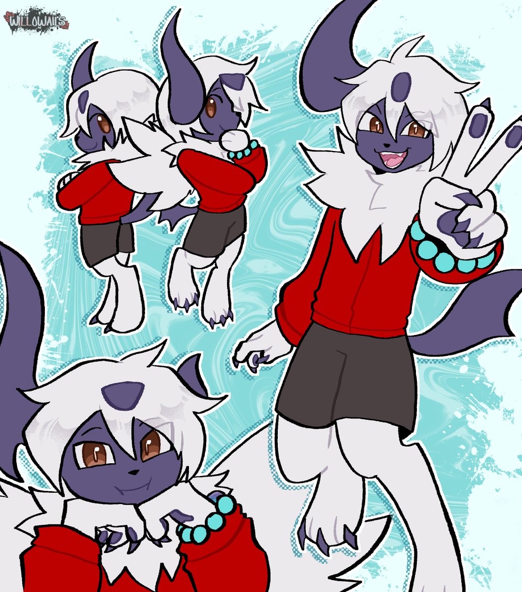Willowails's tweet photo. [comm] Character page for DJ the absol! https://t.co/mUAzZMJkQ6