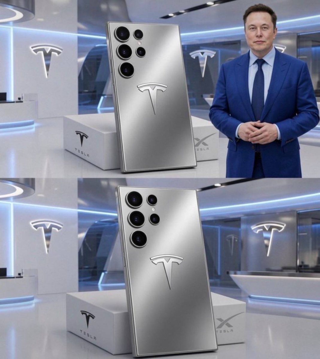elon29reeves's tweet photo. Elon Musk offers you a brand new Tesla Phone for FREE. Would you accept?

A) Yes

B) No https://t.co/eUMib0NnDI