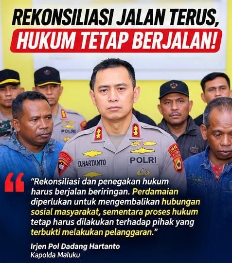 TimurParadise's tweet photo. “Rekonsiliasi Penting, Proses Hukum Tetap Berjalan”
Perdamaian menjadi langkah penting untuk memulihkan hubungan masyarakat, sementara dugaan pelanggaran tetap diproses sesuai ketentuan hukum. https://t.co/d9lumaKdfQ