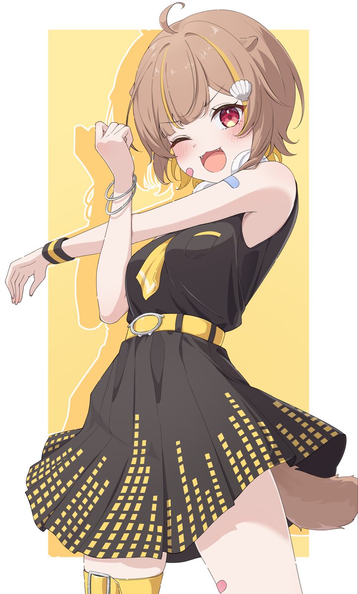 bhwIA6jvRy53017's tweet photo. 音ノ瀬らこちゃん！
🦦💛
#らこあーと https://t.co/f3KHELiguS