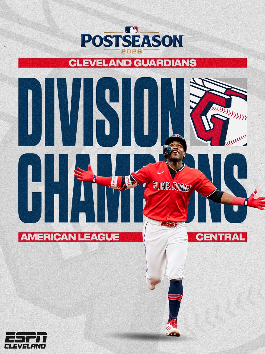 ESPNCleveland's tweet photo. AL CENTRAL CHAMPIONS https://t.co/uW2chMjzvt