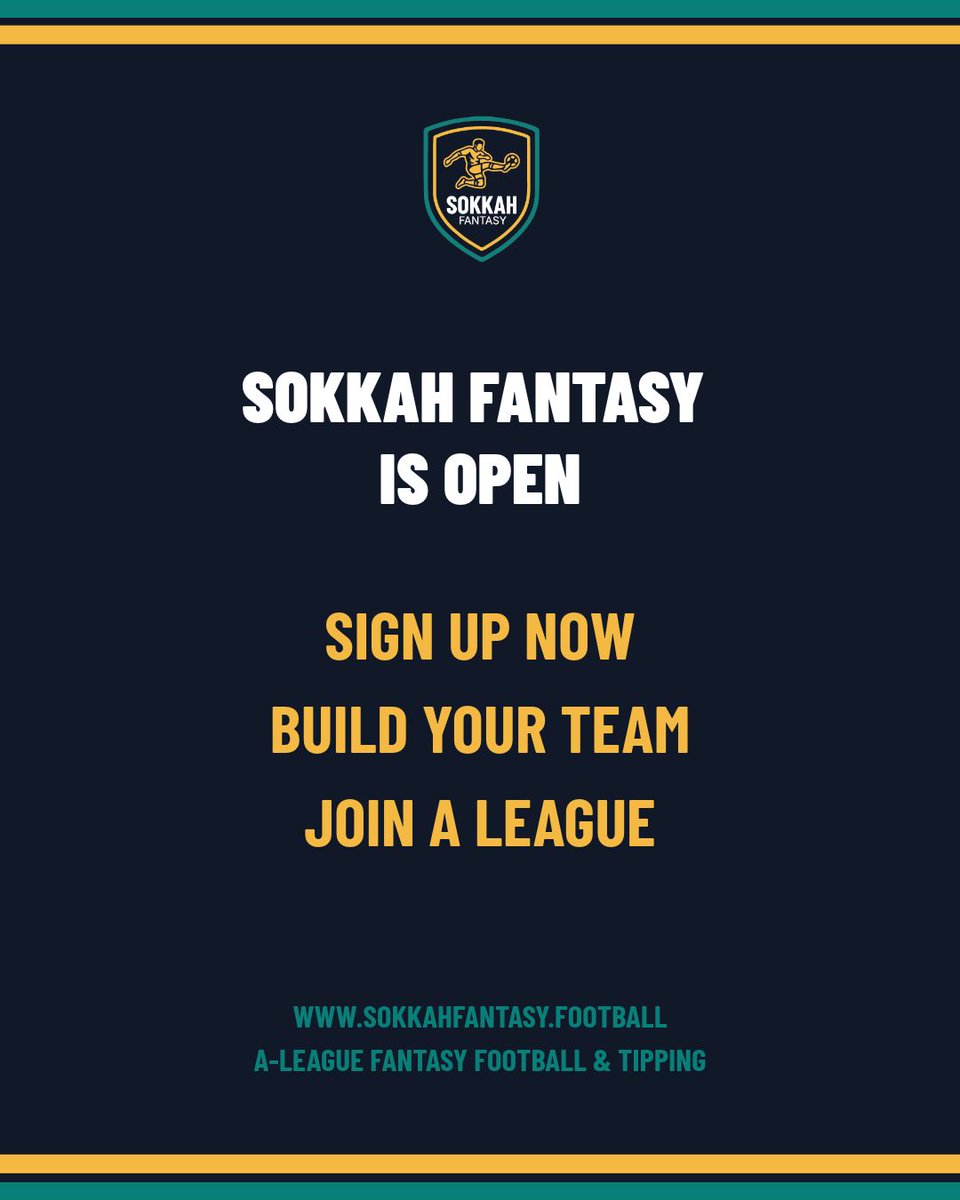 SokkahFantasy's tweet photo. Sokkah Fantasy is open for @aleaguemen 2026/27 season!  #SokkahFantasy
Sign up, build your team and join a league with your mates.

https://t.co/8Mz83YVFkH

Join the discord: https://t.co/sT5phbXW9y https://t.co/1h1UJp6tKt
