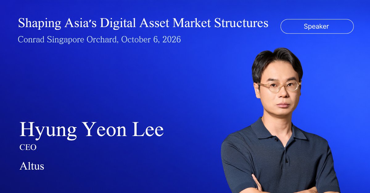CapSummitGlobal's tweet photo. We're excited to welcome Hyung Yeon Lee to The Capital Summit x Asia Stablecoin Conference 🇸🇬

@hyung_lee is CEO at Altus. @AltusLabsHQ is an institutional blockchain infrastructure company that provides financial institutions with the technology and expertise to design, build, and operate digital asset services across stablecoin payments, real-world asset tokenization, onchain settlement, and other financial applications. Combining deep financial domain expertise with engineering capabilities, Altus works directly alongside client teams across the full implementation lifecycle, from defining business requirements and designing system architecture to integrating with existing operations and deploying the underlying blockchain infrastructure.

Join us in Singapore on October 6, 2026 👇