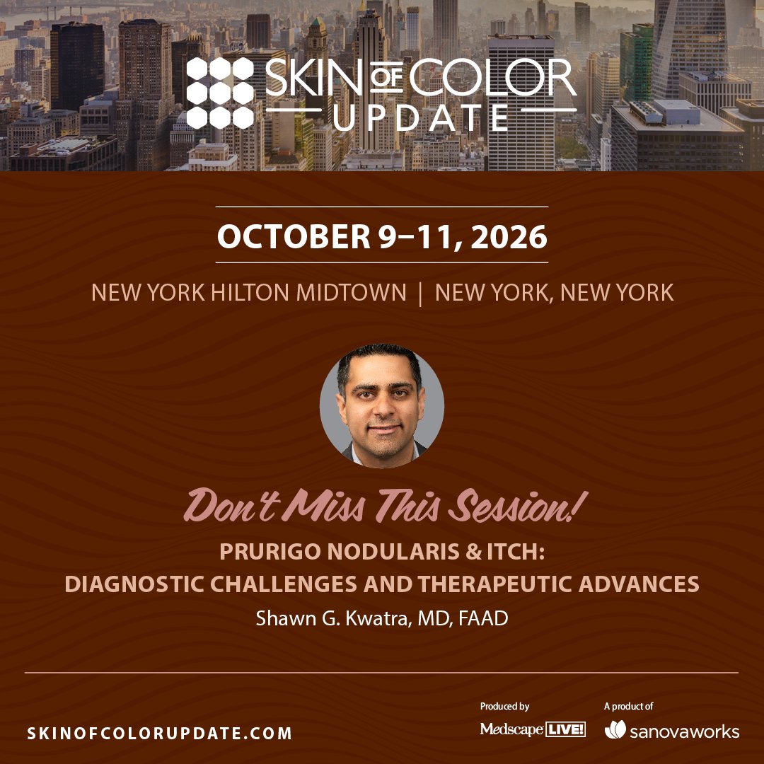 MedscapeLIVE's tweet photo. π₯ Advances in prurigo nodularis are changing patient care. π Learn from @drshawnkwatra. π¨ Register: https://t.co/n0k0YvP50b
#SkinOfColorUpdate https://t.co/mKXlOzzo0f