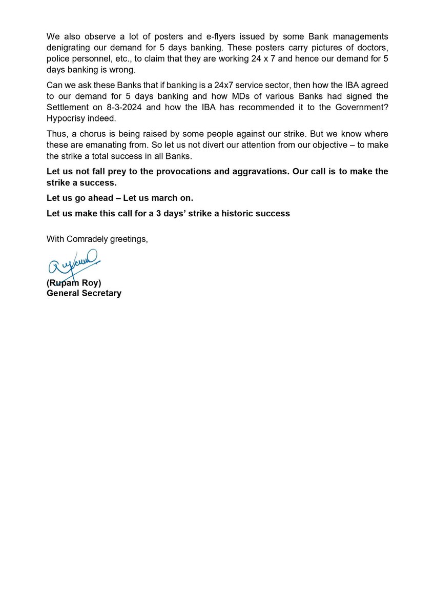 aiboc_in's tweet photo. IBA – Government unwilling to resolve our demands
Go ahead Comrades – March on 
Make the All India 3 Days’ Strike a massive success https://t.co/aKQ3uHo2i4