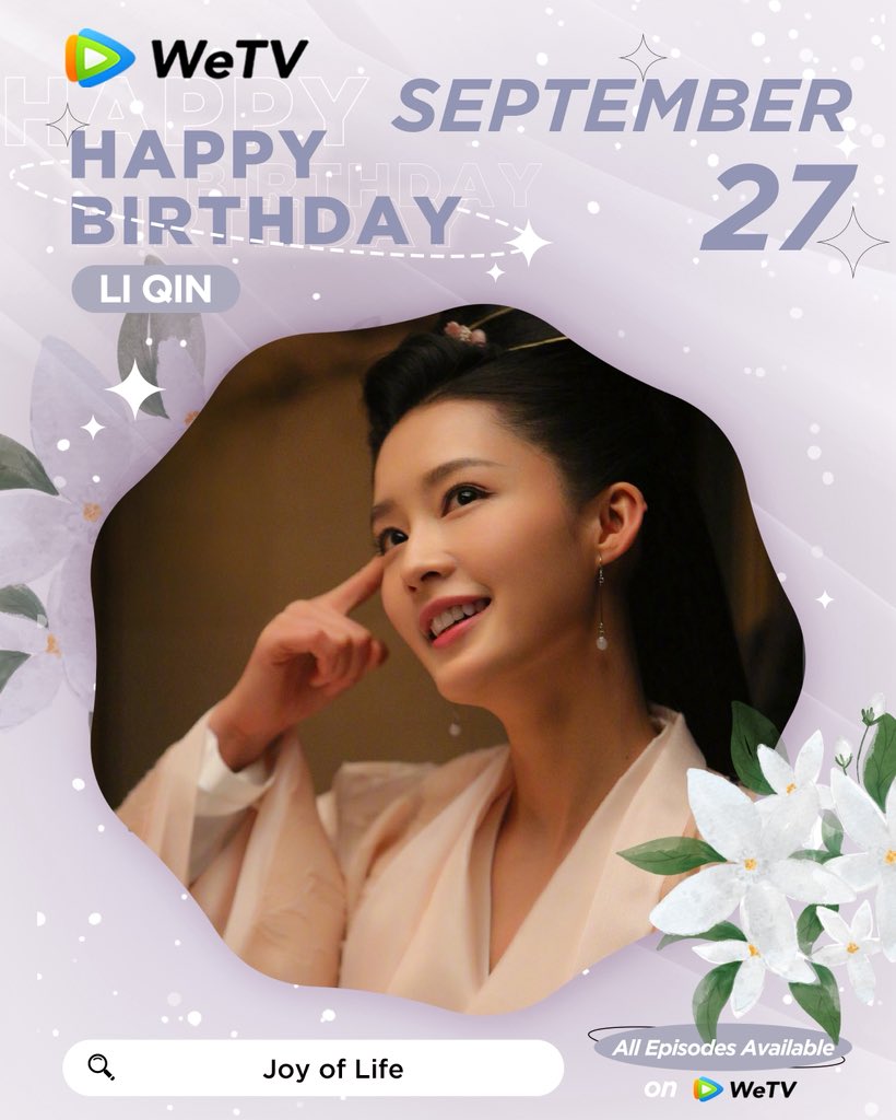 WeTVOfficial's tweet photo. Happy Birthday to #LiQin 🎂❤️

Love your performance in #JoyofLife #JoyofLifeS2 #WhatAWonderfulWorld #TheYouthMemories 

Looking forward to more of your amazing works. ✨ 

#李沁 #WeTV #WeTVAlwaysMore https://t.co/dsxnVwAFFy