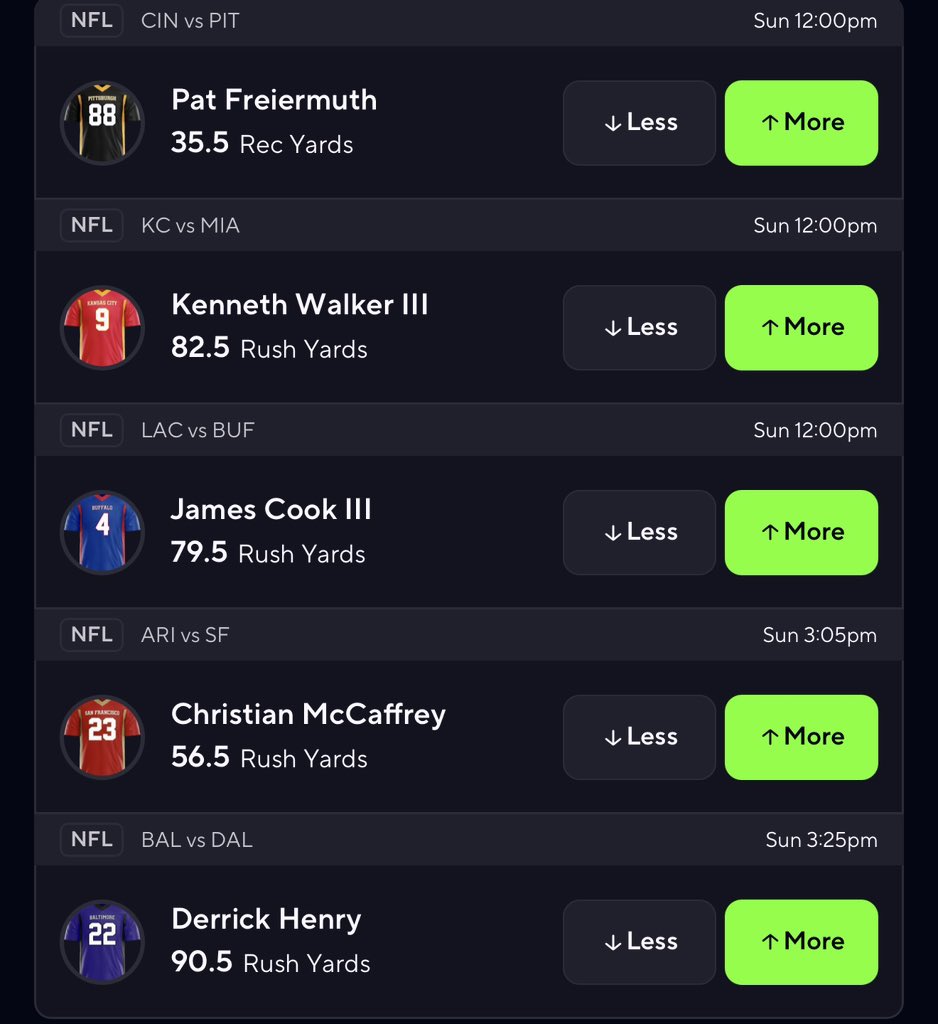 PotdPrizepicks's tweet photo. NFL 5 man 🏈

20X Power or 10X Flex ⭐️ https://t.co/dEqWh7iD2Y
