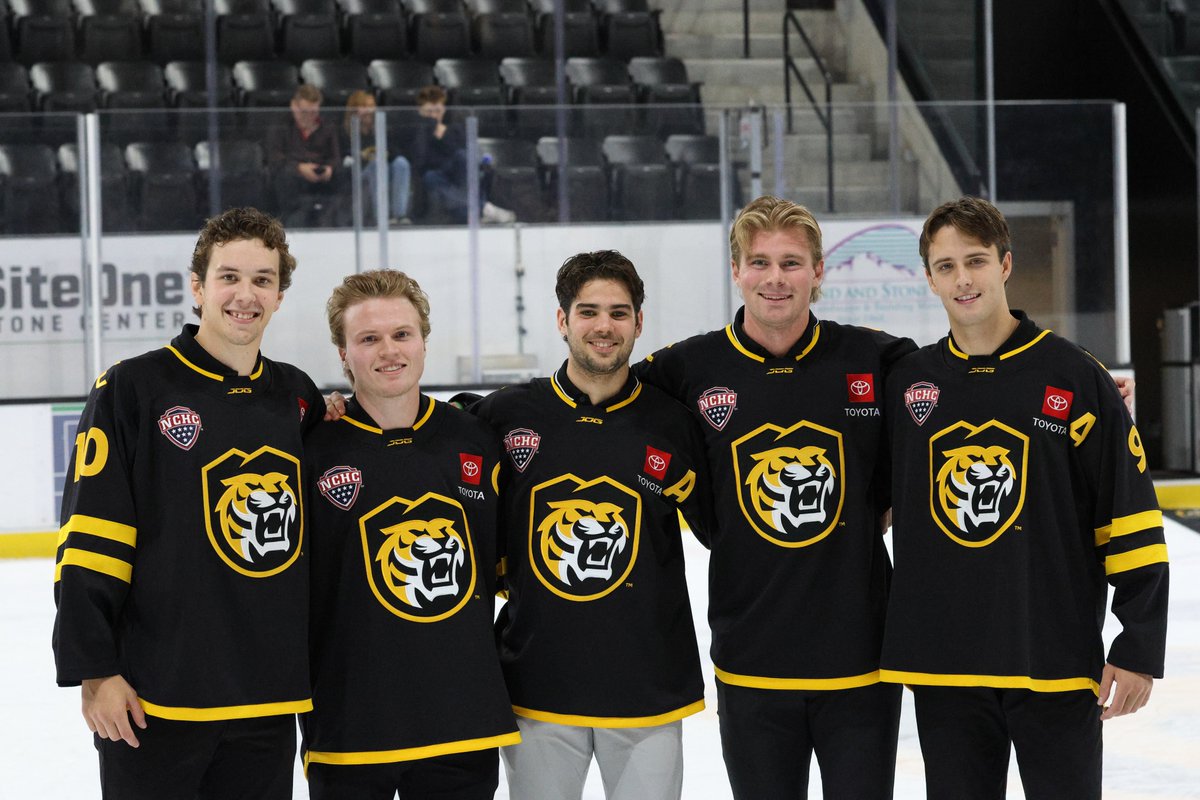 CCTigerHKY's tweet photo. Introducing your 2026-27 Colorado College Hockey Captains!

#CCTigers https://t.co/1EJ1PKMbRT