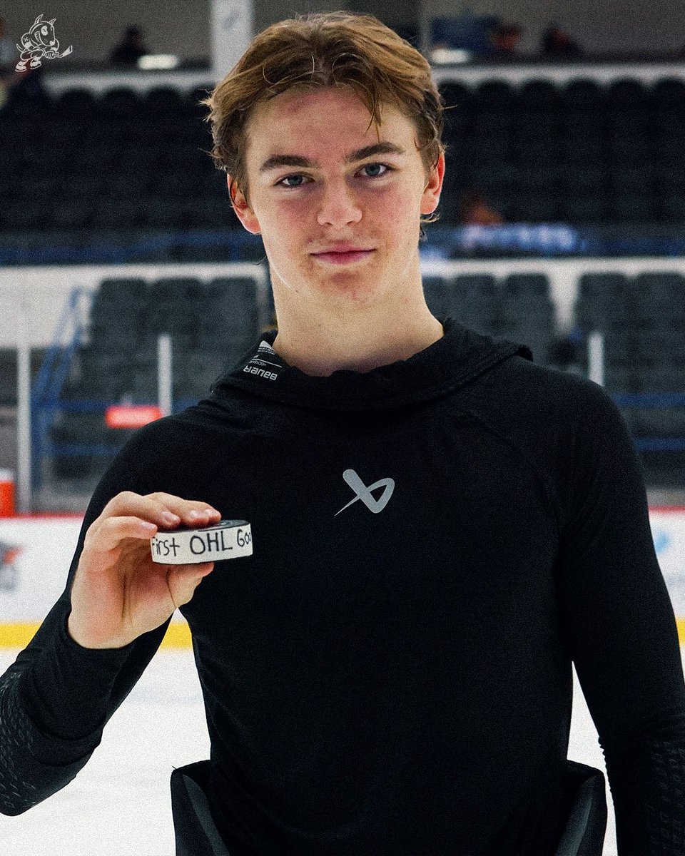 OHLIceDogs's tweet photo. Definitely something to write home about. 🫶

Congratulations to Stepan Stejskal on his first career @OHLHockey Goal! 

#DogCountry https://t.co/NKYR6IQk6N