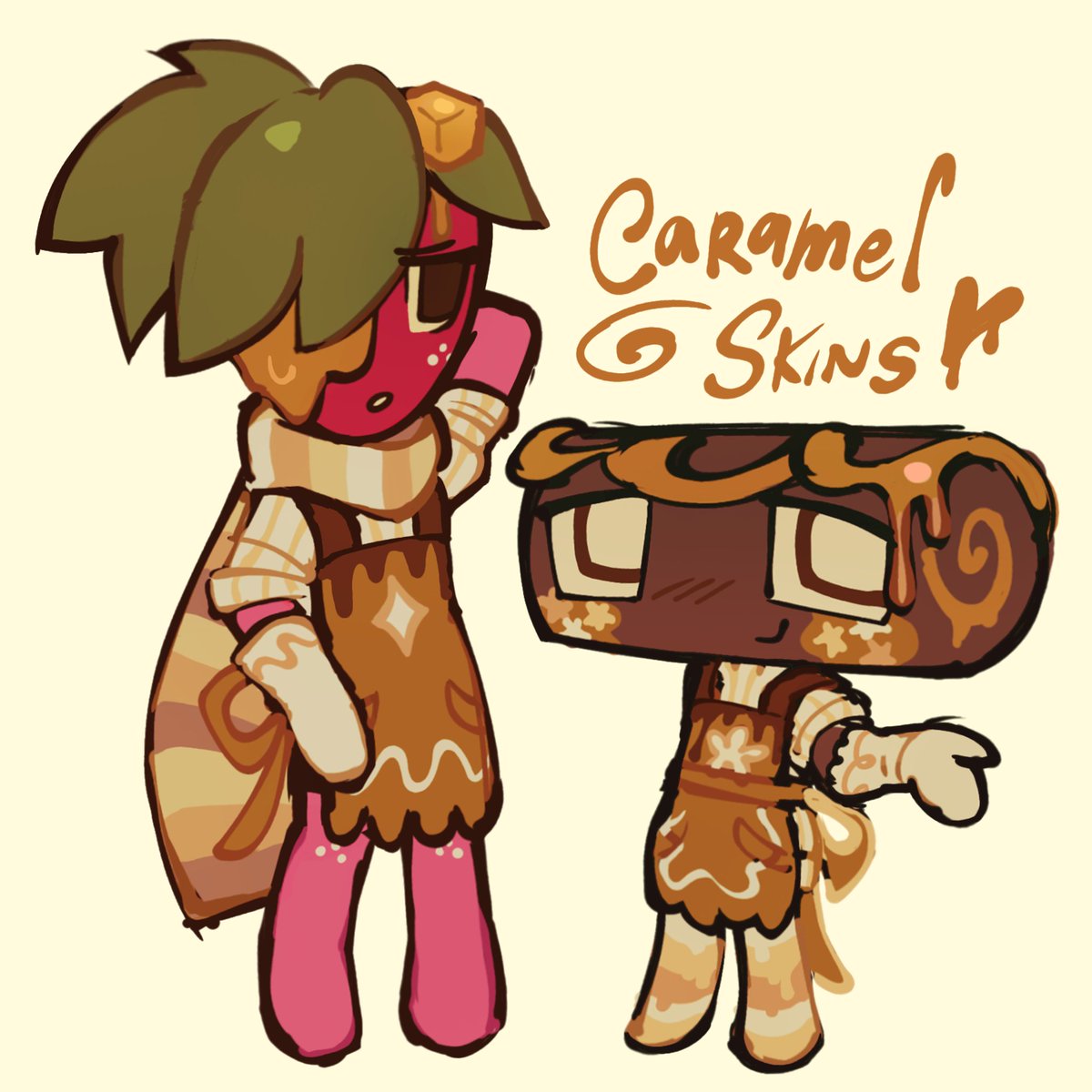 cosmofanclub's tweet photo. skins de caramelo de referência pra eu desenhar eles se comendo em outra arte q eu quero faze
(eu gosto de pensar que o salted caramel é mais irritadinho ent ele vai ficar com essa expressão mesmo👀) https://t.co/JCXFkszbtW