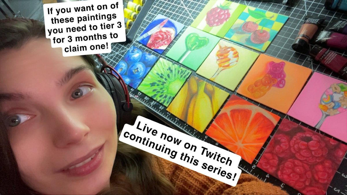 DaniiStreams's tweet photo. Only a few more streams to try to hit my goal! If you haven’t already please consider subscribing or upgrading you sub to tier 3 for 3 months and I’ll send you a painting of your choosing ! https://t.co/cZzUd8BqMF