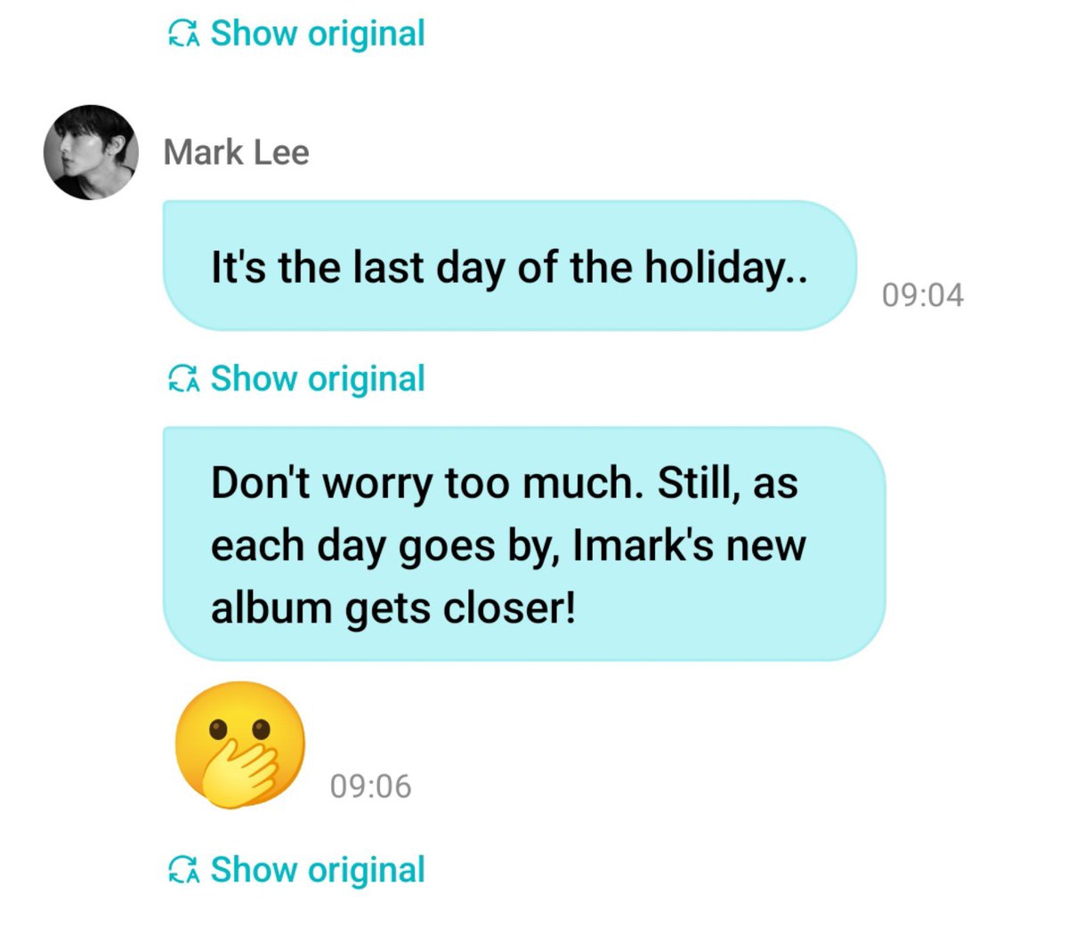 markyuppi's tweet photo. MARK SAID HIS NEW ALBUM IS GETTING CLOSER 😭😭😭😭 https://t.co/eO5wW8lDD3