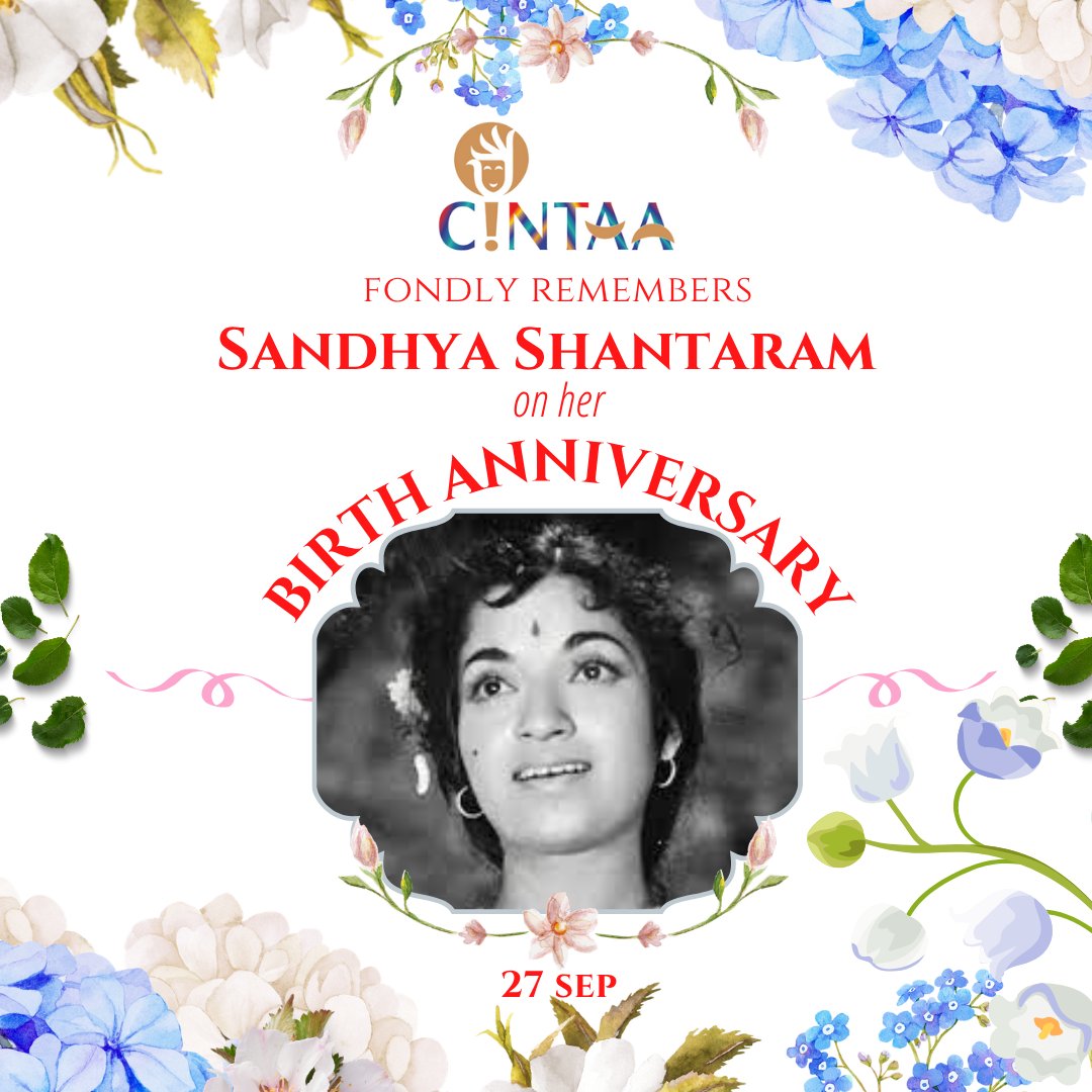 CintaaOfficial's tweet photo. #cintaa fondly remembers Sandhya Shantaram on her #BirthAnniversary (27 Sep) https://t.co/Ct5UfOR7MA