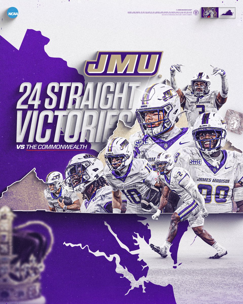 JMUFootball's tweet photo. The Commonwealth's finest.

#GoDukes https://t.co/hCTmRGea7J