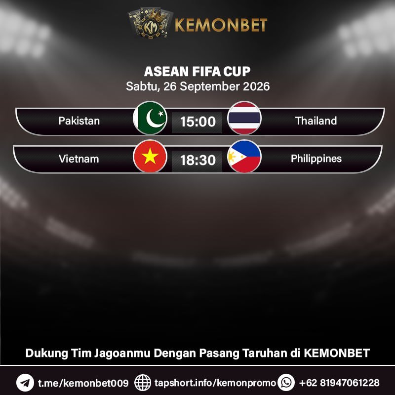 KemonBet88's tweet photo. 🔥 KEMONBET MATCH DAYS 🔥

SPORTS:
- ASEAN FIFA Cup
- UEFA Nations League
- MLS
Minggu, 27 September 2026 - Senin, 27 September 2026 (DINI HARI)

CATAT TANGGALNYA DAN DUKUNG TIM TERBAIK KALIAN DENGAN LINK DI PROFILE BIO https://t.co/6OsKoXylQ8