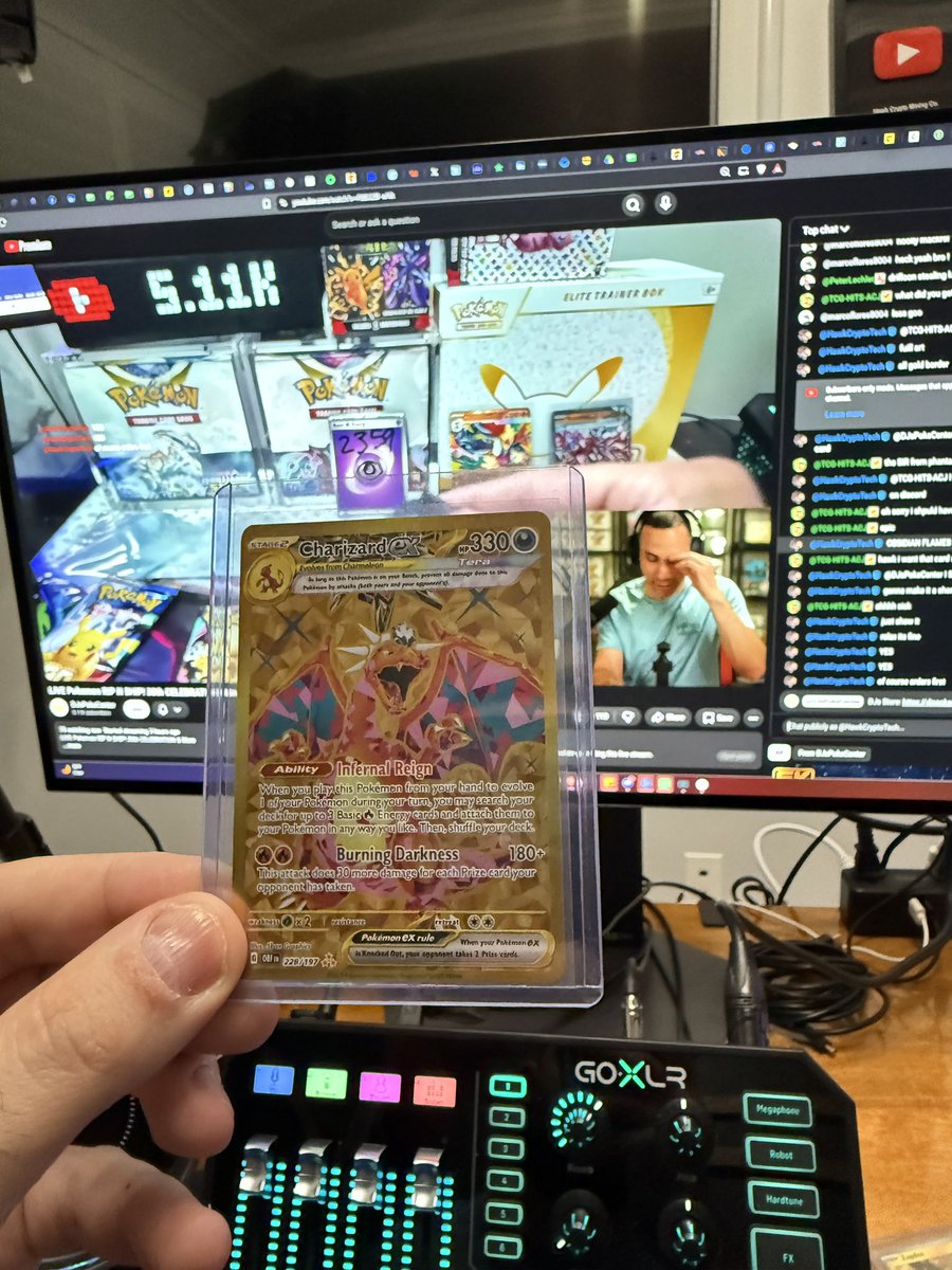 PokeHawkTV's tweet photo. Pulled this bad boy watching @djwaters  LIVE streaming rip and ships! #pokemon #Pokemonart #Charizard https://t.co/igrgbQjqt5