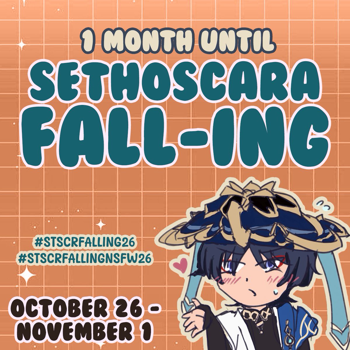 SethoscaraWeek's tweet photo. Fall-ing soon is sethoscara week! There's just a month left before we start! Are you buzzing with excitement? We know we are!

#sethoscara #honeylotus #lotusbee #sethos #scaramouche #wanderer https://t.co/qVdwEcbP5n
