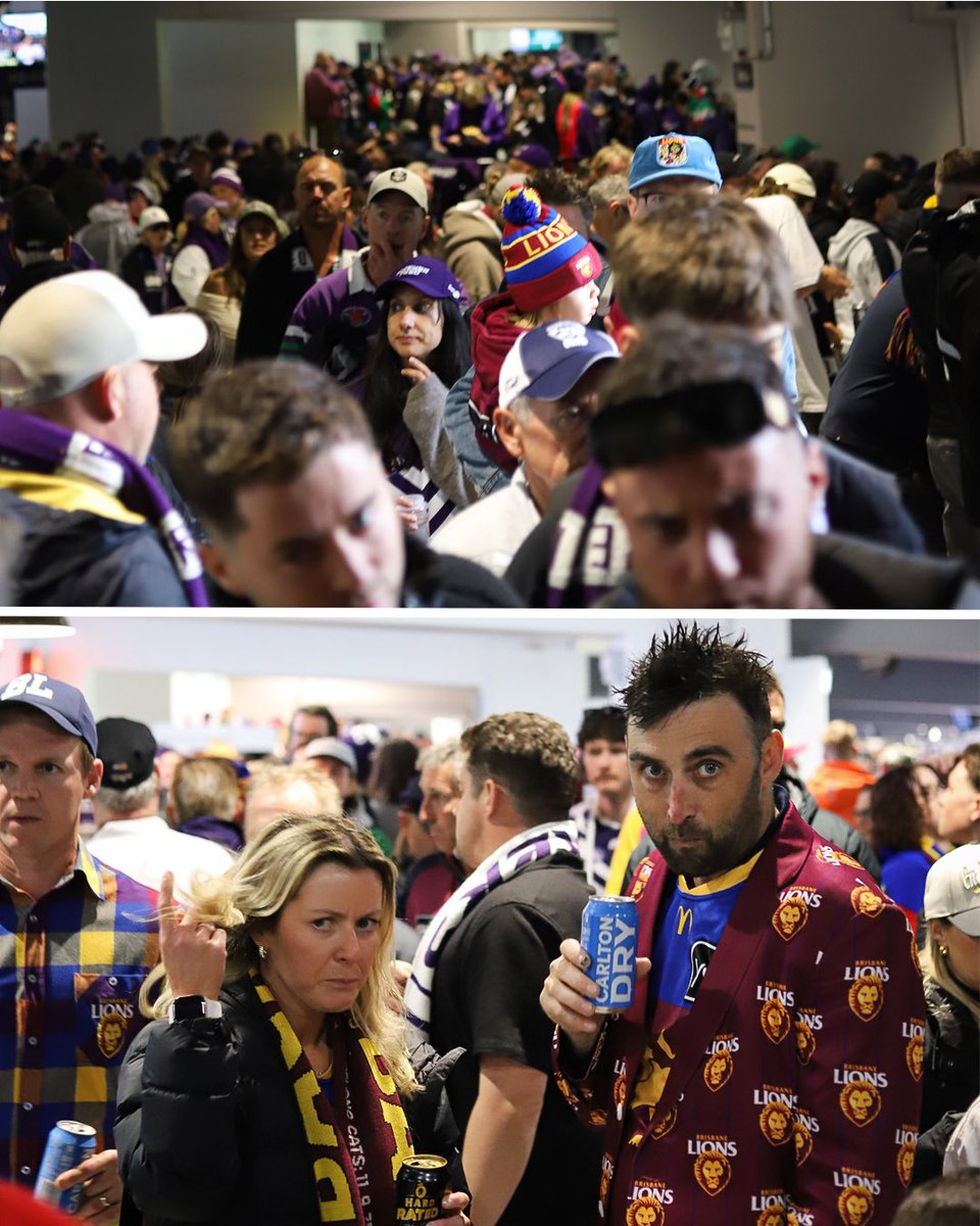 LukeMason38's tweet photo. It begins.

Rush hour: Half time in the Southern Stand.

Treacy’s first miss.

The moment Wharfie Time was declared. https://t.co/SV8oRlhQgk