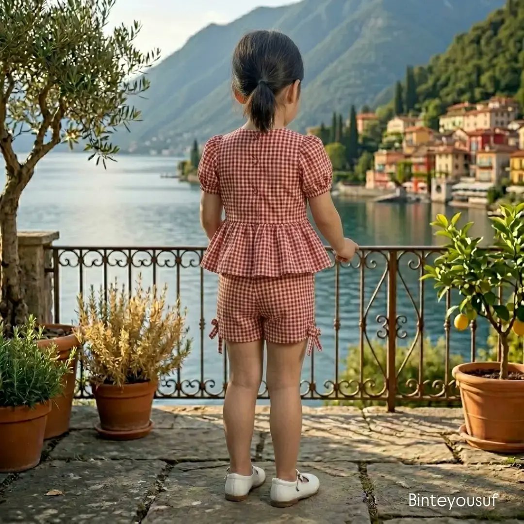 maycongefson's tweet photo. Cotton Candy Summer in red gingham. Puff sleeves, side-tie shorts, soft cotton, and adorable bows made for twirling. Little Girl’s Red Check Co-ord Set. Limited pieces available. DM to order. https://t.co/Ueo60VbV6V
