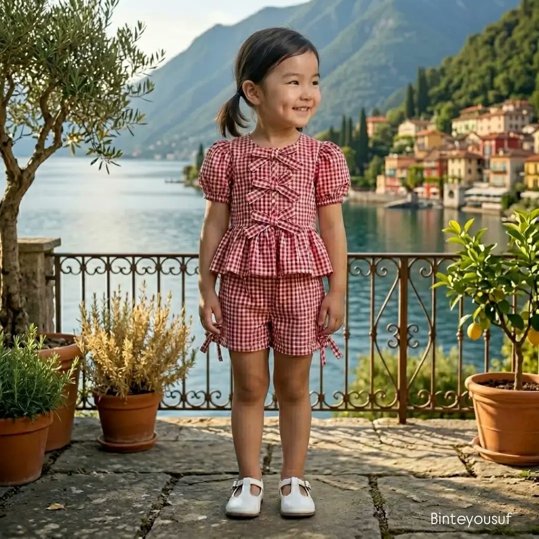 maycongefson's tweet photo. Cotton Candy Summer in red gingham. Puff sleeves, side-tie shorts, soft cotton, and adorable bows made for twirling. Little Girl’s Red Check Co-ord Set. Limited pieces available. DM to order. https://t.co/Ueo60VbV6V