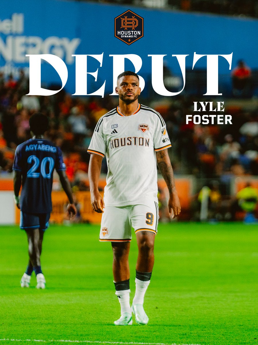HoustonDynamo's tweet photo. Lyle Foster makes his Dynamo debut 9⃣ https://t.co/SbF2pytMhw