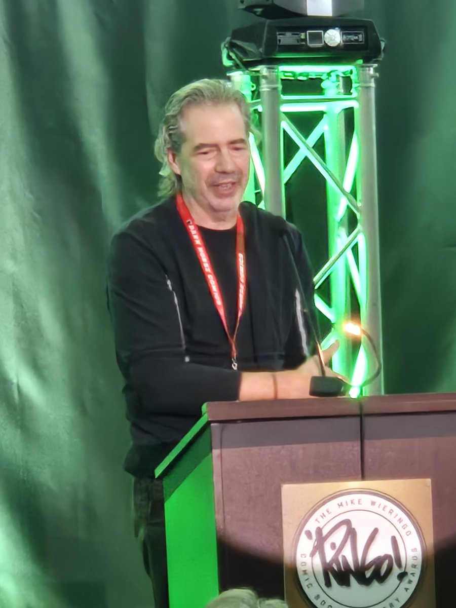 heroinitiative's tweet photo. Congratulations to Jim Calafiore, tonight’s Brogan Fidelity Award recipient! His steadfast support of the Hero Initiative and fellow comic creators makes this honor especially fitting. We’re proud to celebrate him at the @ringoawards during @baltimorecomics. #BeTheHero #BCC2026 https://t.co/jhFqeH5oDu