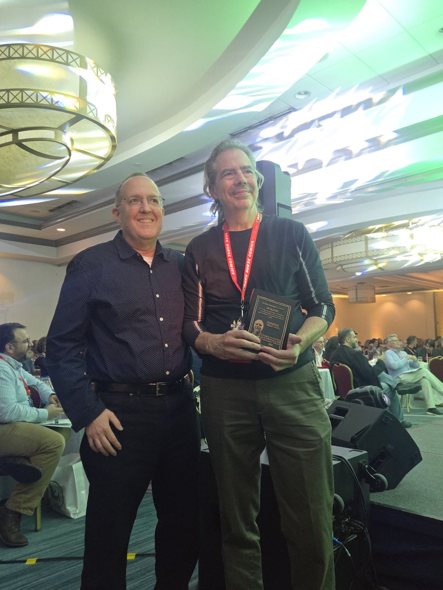 heroinitiative's tweet photo. Congratulations to Jim Calafiore, tonight’s Brogan Fidelity Award recipient! His steadfast support of the Hero Initiative and fellow comic creators makes this honor especially fitting. We’re proud to celebrate him at the @ringoawards during @baltimorecomics. #BeTheHero #BCC2026 https://t.co/jhFqeH5oDu