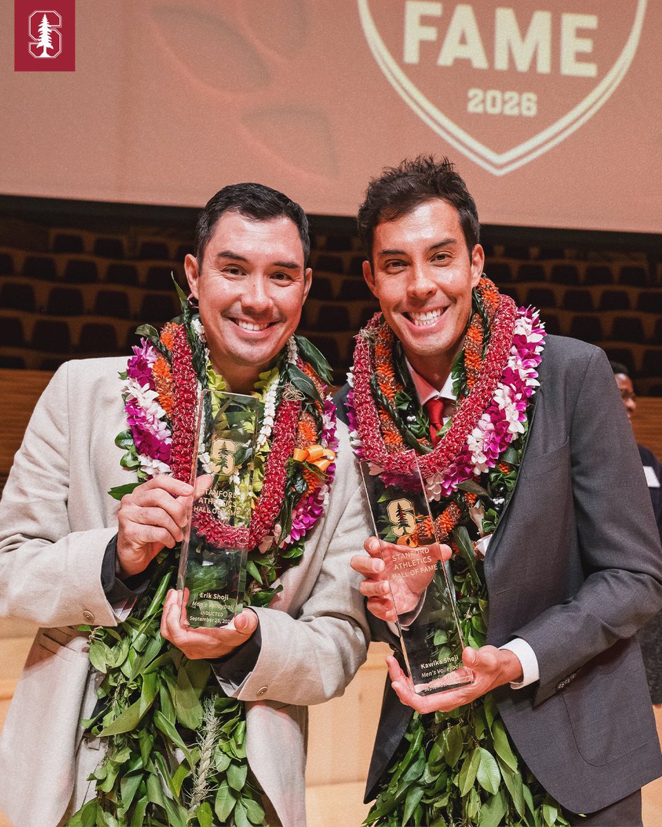 StanfordMVB's tweet photo. The Shojis are officially in the @GoStanford Hall 🏆🏆

#GoStanford x #NowWeGo https://t.co/XyKLuHiRy0