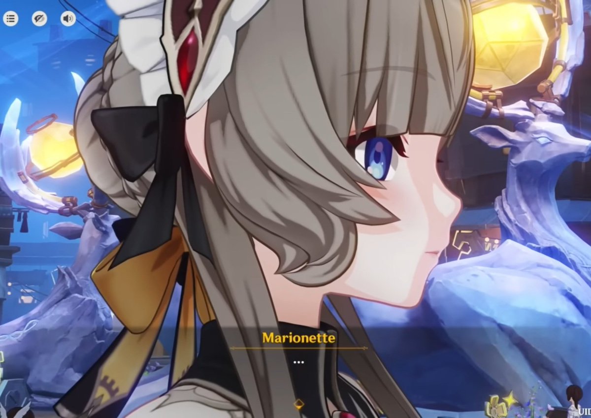 Maelein's tweet photo. I would like to remind everyone that Sandrone blushed when Columbina said she missed her https://t.co/EciBEyelOD