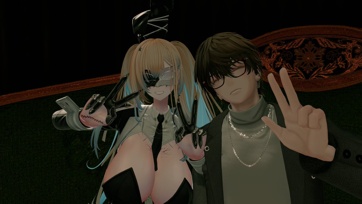 88orikage's tweet photo. #VRC_TT
マスカレード・ヴェールという仮面舞踏会にご招待されたので遊びに行ってきました！
とてもきれいな空間でしっとり大人なお話を楽しませていただきました。
簡単な感想はふせったーに書いてあります。

詩希さんありがとう！🐰💝
https://t.co/xIyRwajsJW https://t.co/RWXnseh6up