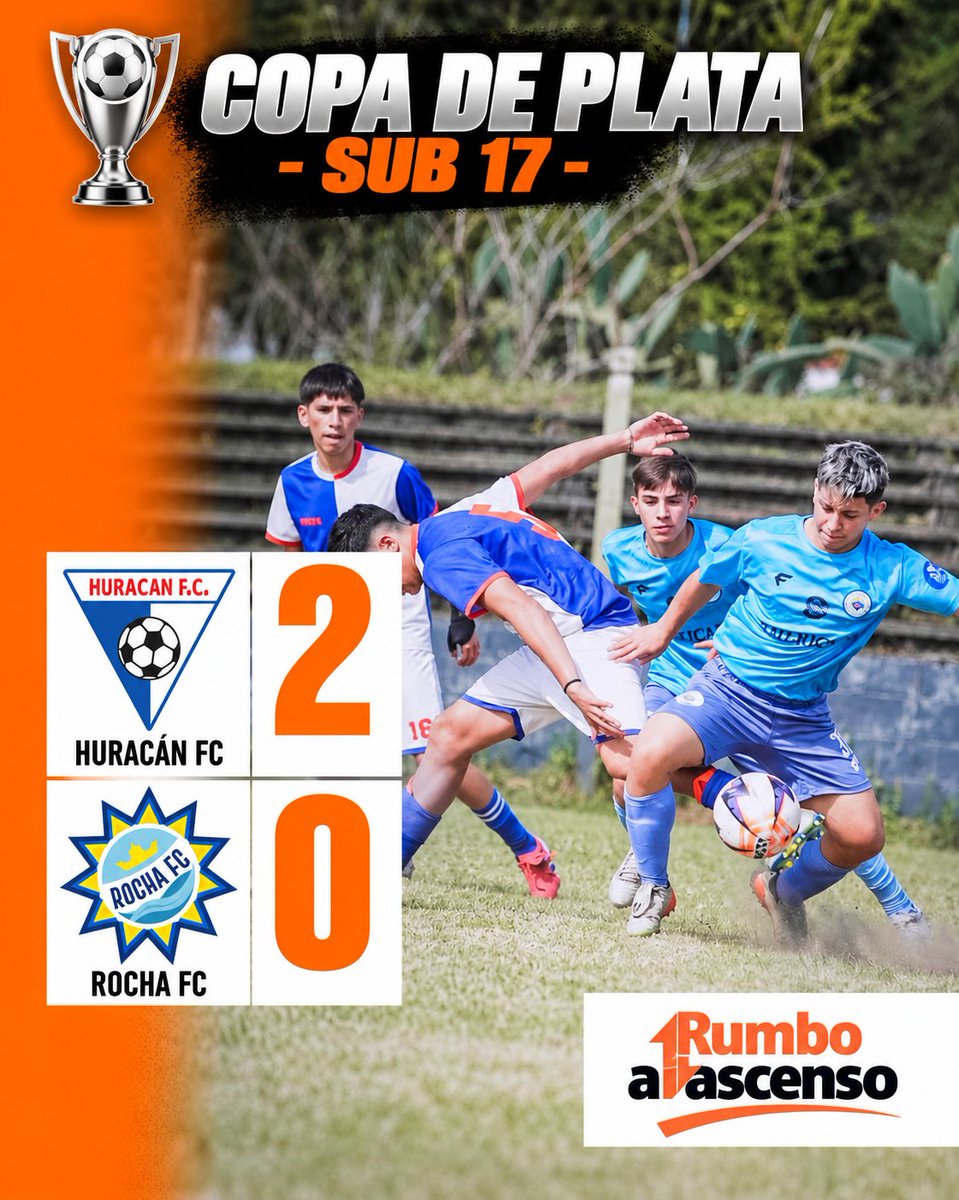 elascensouy's tweet photo. #CopaDePlata
FINAL
Categoria Sub 17
Estadio: Victor Della Valle 
Huracán FC 2️⃣ - 0️⃣ Rocha FC

Auspicia: NexoraMG https://t.co/5YgbE3giGb