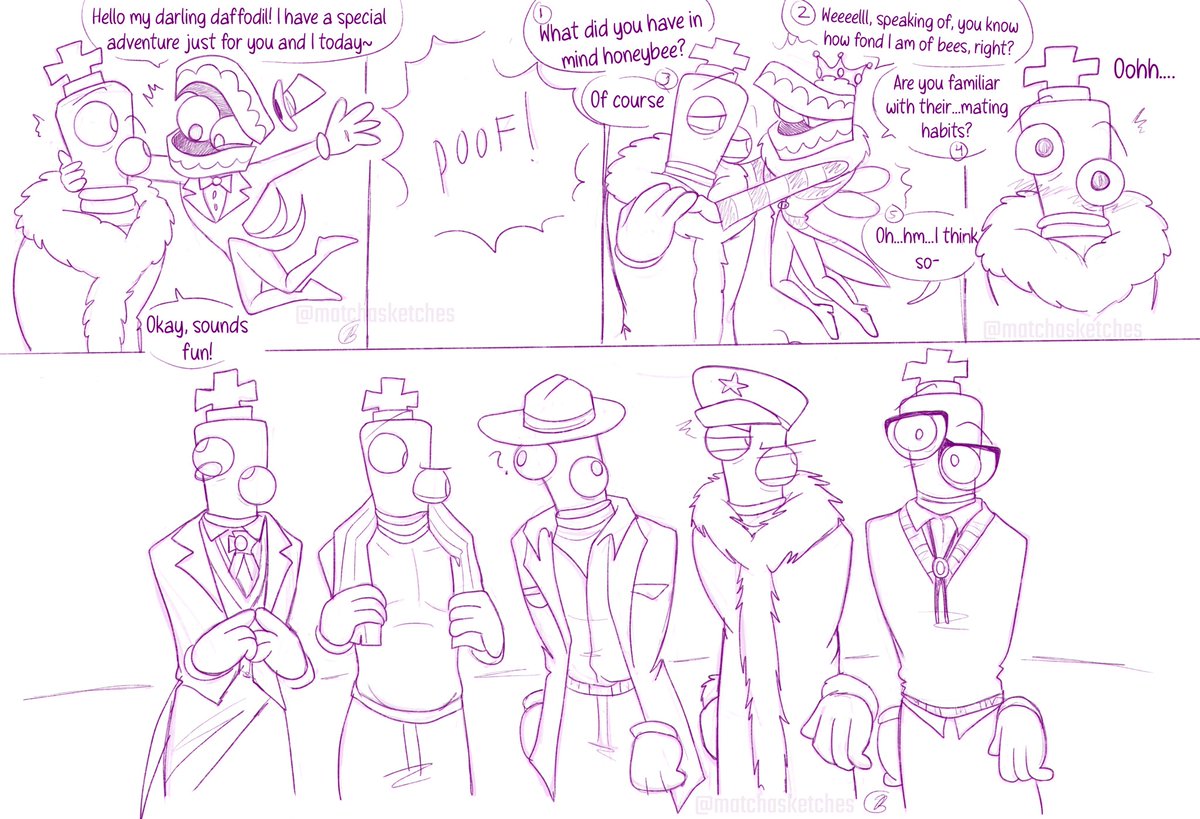 matchasketches's tweet photo. I WAS INSPIRED I learned recently about bee mating habits … and so did Caine 😳 

I’ll draw him in his cute little outfit again, too bad it got ripped off pretty quickly- 
#royalteeth #genitalcircus #tadcnsfw #cainexkinger #caine #kinger https://t.co/IygpNGMtz8