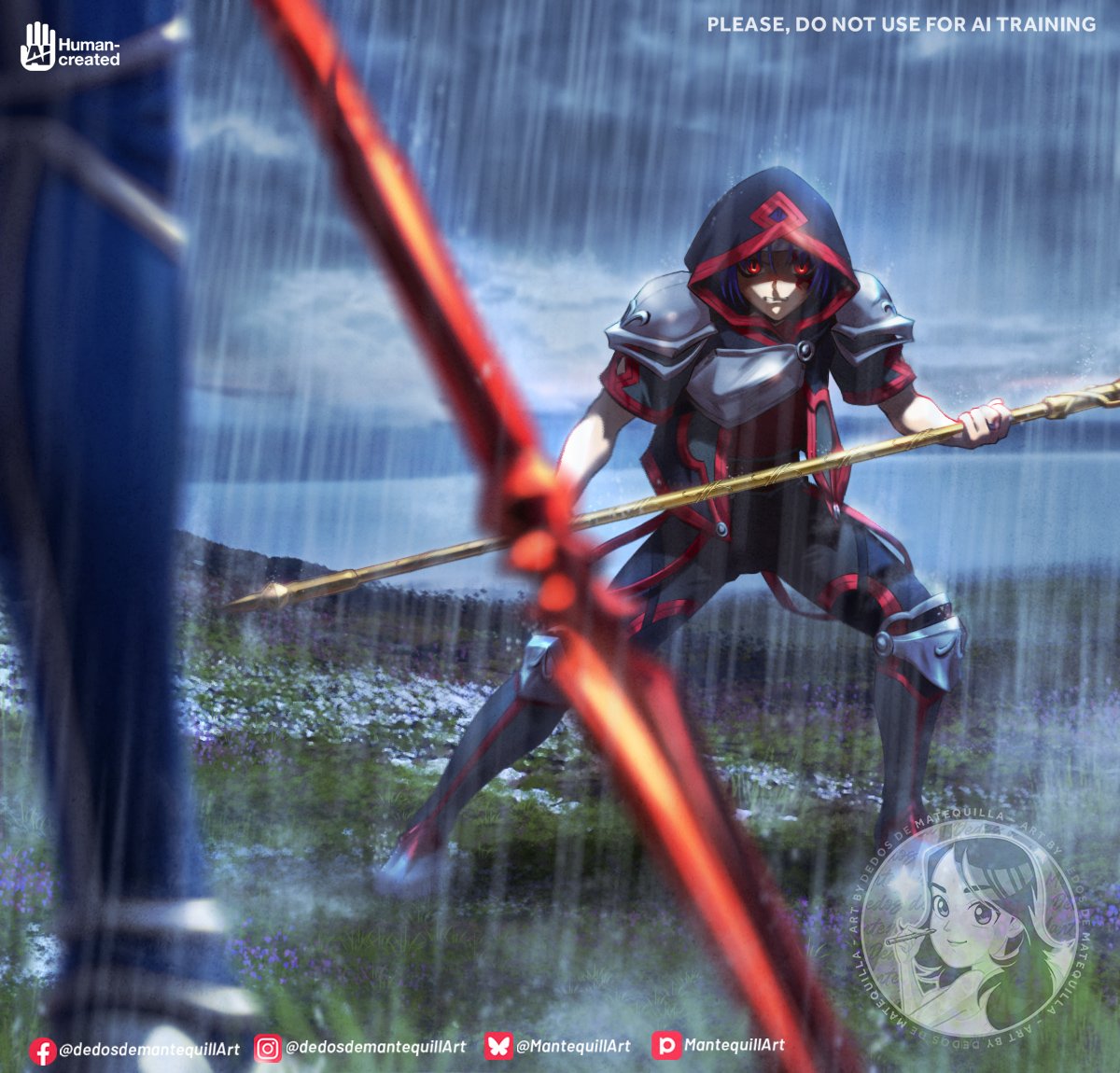 MantequillArt's tweet photo. Cú Chulainn & Connla's confrontation
🐺⚔️🐺
I've been sharing some info about Connla's background on FB of you want to read it. He's one of my favorite characters from the Taín.
https://t.co/Cq2T3Dhe4u
This is my original design & art for Connla✨💕💙
#connla #cuchulainn #fgo https://t.co/UksVPZc7hh