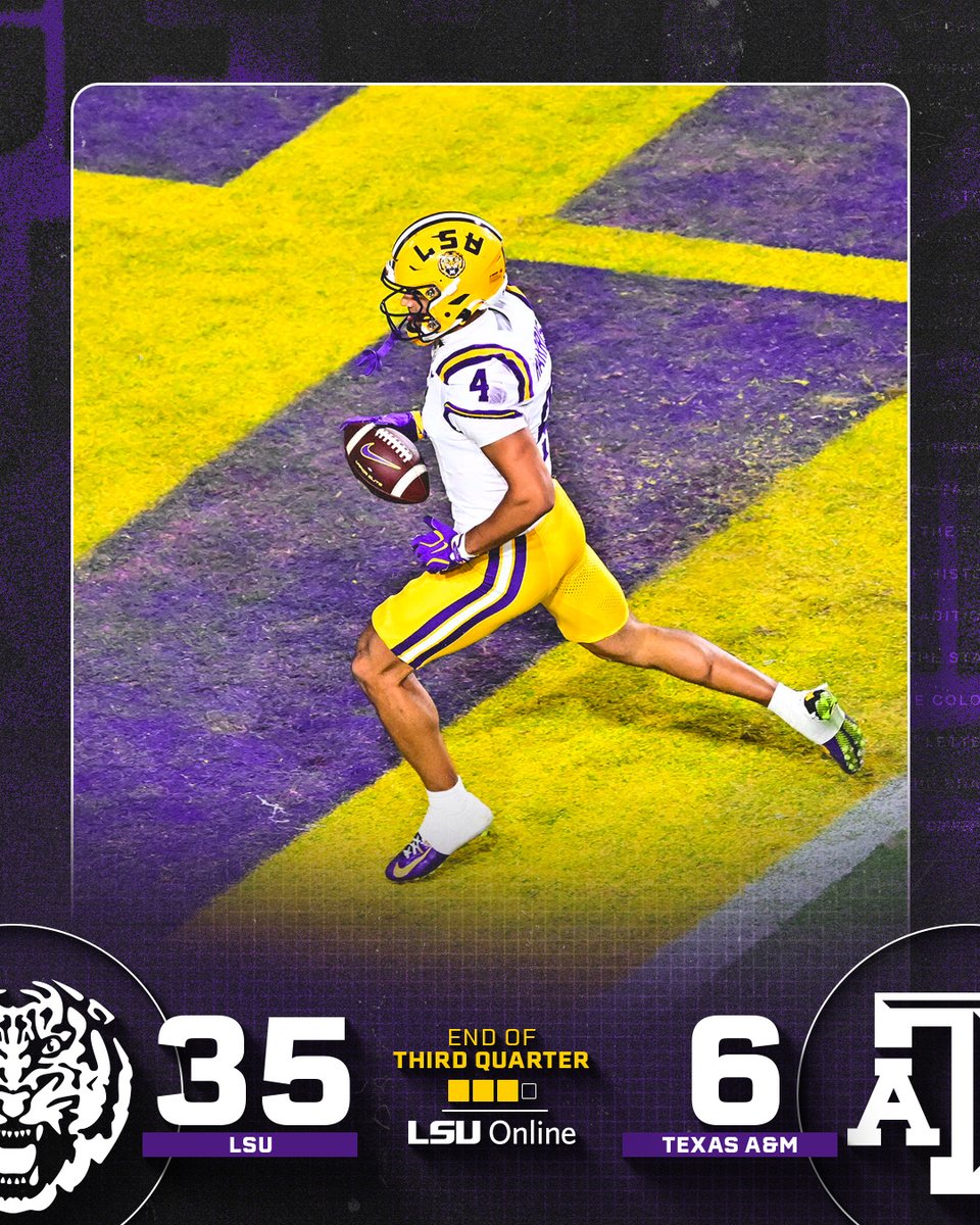 LSUfootball's tweet photo. Three Quarters Down https://t.co/zKlgdsnjdn