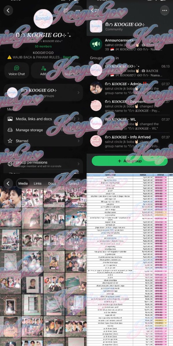 pieceof__kookie's tweet photo. help RT💜

୨୧ HELLO ARMY! 🎀
KOOGIE GO IS OPEN! 🩵🩷

lagi hunting PC / merch BTS? 👀
yuk join koogie♡ go dan hunting bareng! 🫶🏻

💌 Dm for information 
📦 KOOGIE GO — nemenin kamu hunting bangtan gierlyss ♡

tags. GO bts army group order jajan kpop merch pc album ls https://t.co/p1cEr5DqUX