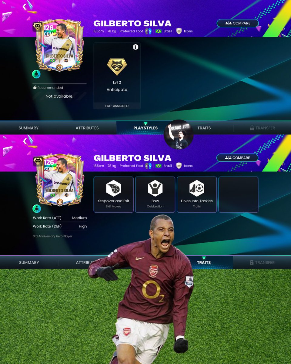REDAX_FCM's tweet photo. 🔥 NEW GILBERTO SILVA &amp; BLANC MAXED STATS! 🔥

Two absolute defensive beasts! 🧱💪
127 Blanc &amp; 126 Gilberto Silva — fully trained and ranked up! 👀

Who are you taking for your team? 👇

#FCMobile #FCMobile27 #GilbertoSilva #LaurentBlanc #FCMobileLeaks https://t.co/m6XAMZPrRy