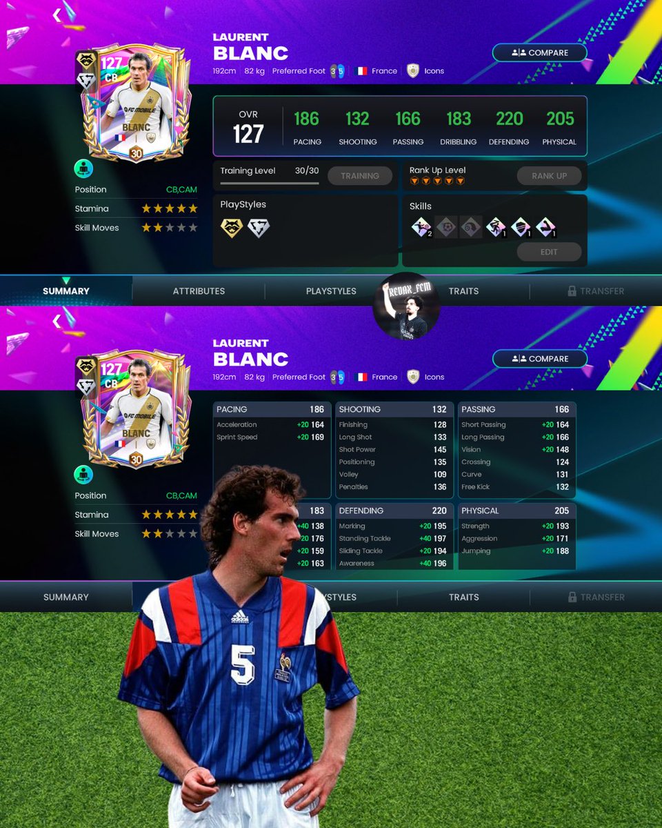 REDAX_FCM's tweet photo. 🔥 NEW GILBERTO SILVA &amp; BLANC MAXED STATS! 🔥

Two absolute defensive beasts! 🧱💪
127 Blanc &amp; 126 Gilberto Silva — fully trained and ranked up! 👀

Who are you taking for your team? 👇

#FCMobile #FCMobile27 #GilbertoSilva #LaurentBlanc #FCMobileLeaks https://t.co/m6XAMZPrRy