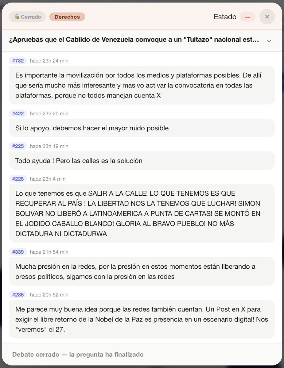 cabildoven's tweet photo. El Cabildo decidió realizar un "Tuitazo" nacional este domingo exigiendo el libre retorno de @MariaCorinaYA. 
El debate estuvo muy rico y el apoyo fue unánime.
El Hashtag será #RetornoLibreYA https://t.co/WYcY2vVkuW