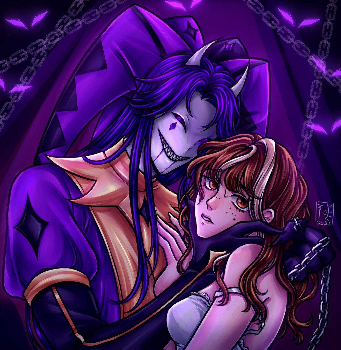 Chofi_and_yo's tweet photo. Lately im obsessed with this pruple clown. And since im pierrot's girl i made an MC oc just for him. Oh you poor, clumsy little mascot >:)

#tfc #tfcmc #thefreakcircusjester #tfcfandom https://t.co/yCTdAW9T2Y