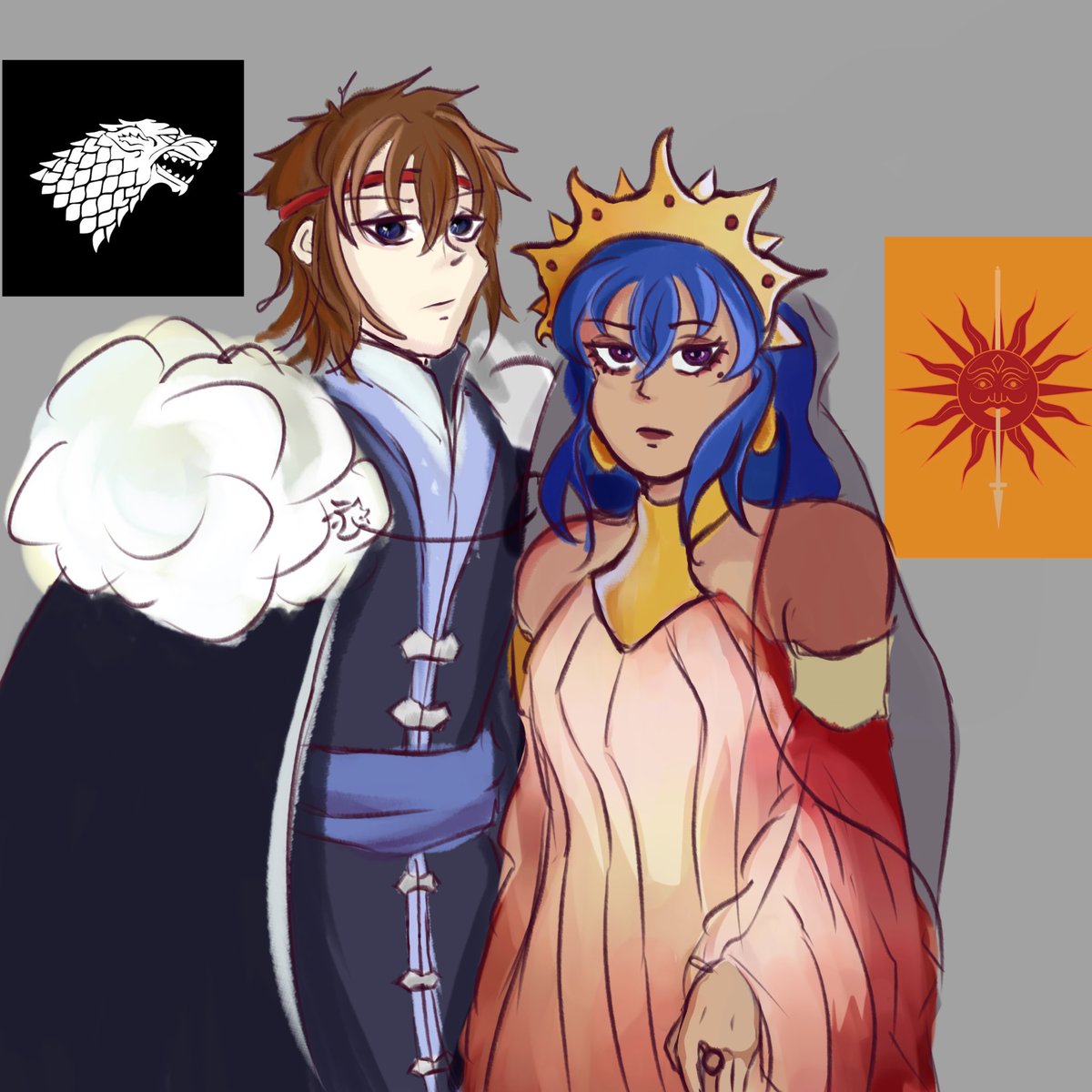 0031ncH's tweet photo. Boceto de ♐️♏️ (Kardia x Sísifo)en una au con asoiaf de inspo https://t.co/QAV9qkQKMt
