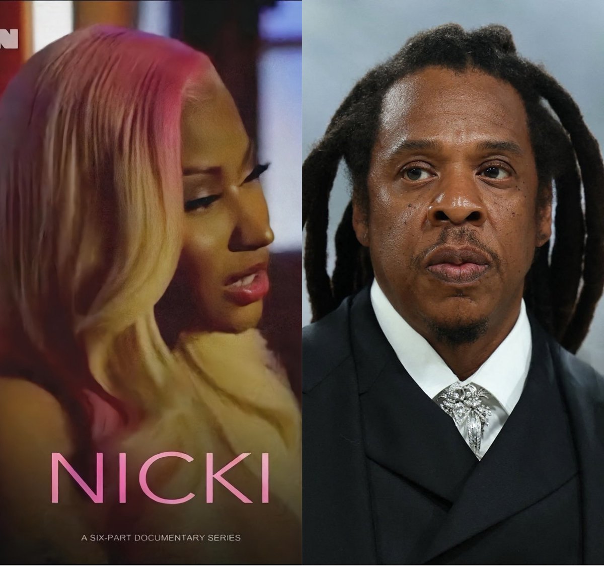 NMBrasilofc's tweet photo. O caso da mulher que retirou as acusações de estupro contra o Jay-Z me lembrou o documentário cancelado da Nicki Minaj na HBO. Nele ela iria denunciar as agressões que sofreu do Meek Mill. Nicki revelou ter sido coagida pelo Jay-Z a abafar a história. https://t.co/p66sjrmISC